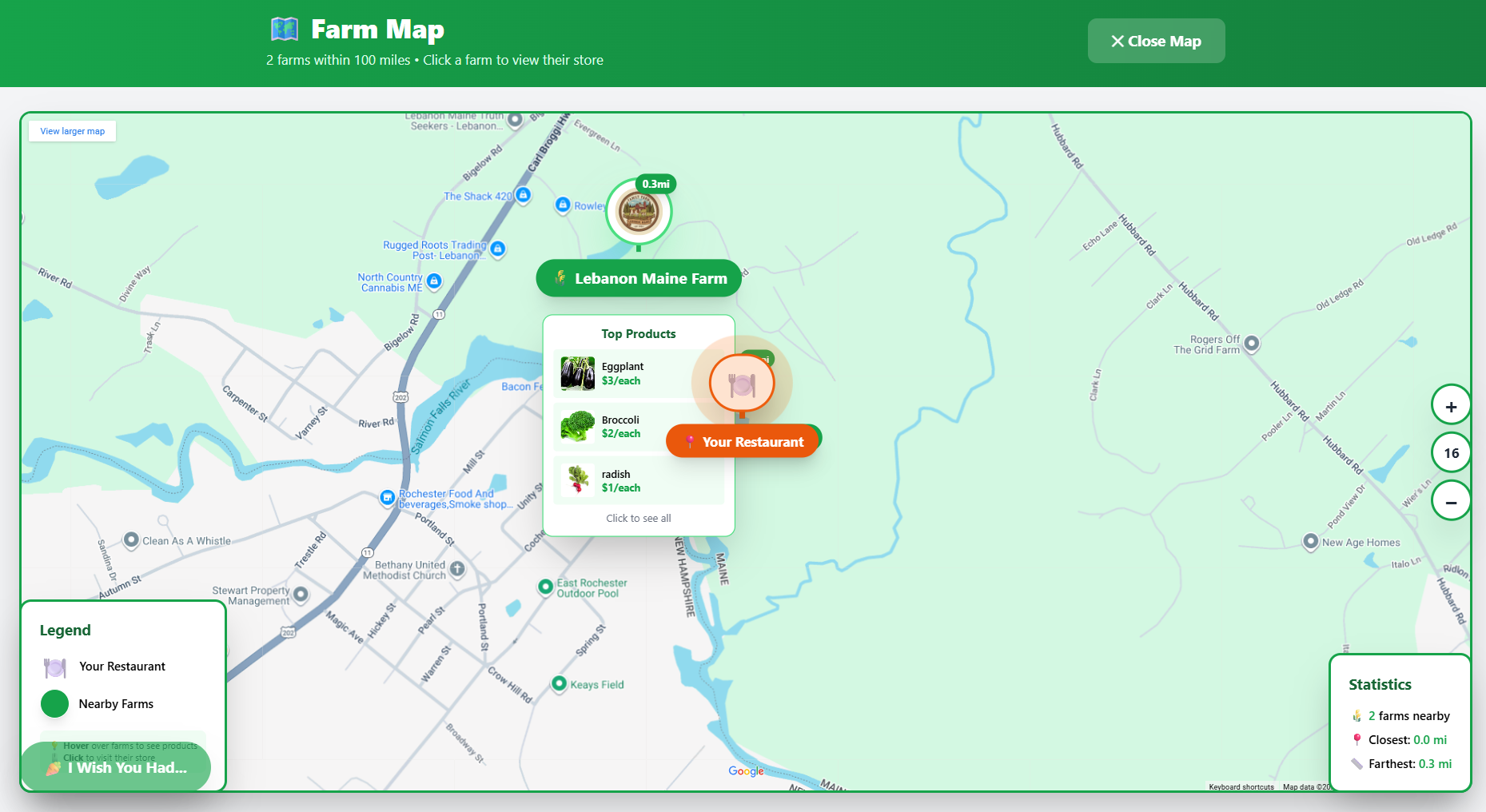 MapView to find local farms