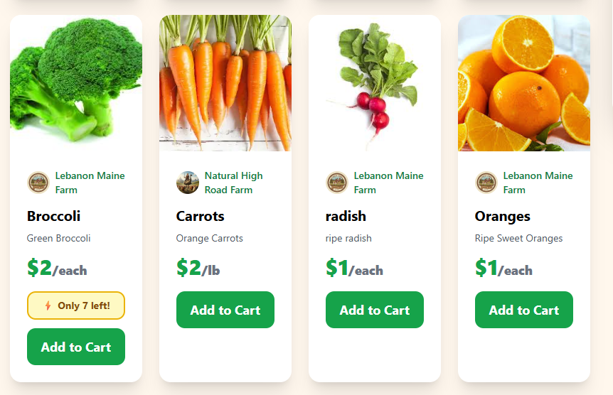 order items from local farms