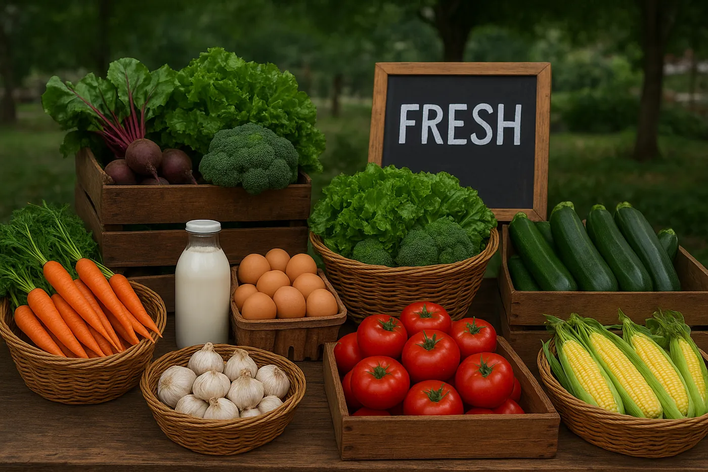 Local farm stand display of fresh seasonal produce from Seacoast NH farms available through LiveStalks